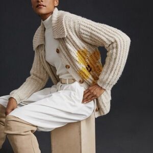 Anthropologie Women’s Pilcro Flower Cardigan Sweater / Size Xs